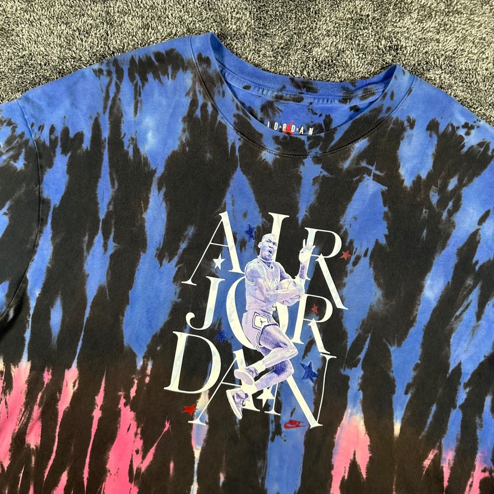 Jordan T-Shirt Mens 3XL Tie Dye Blue Pink Black Michael Jordan Graphic Bball